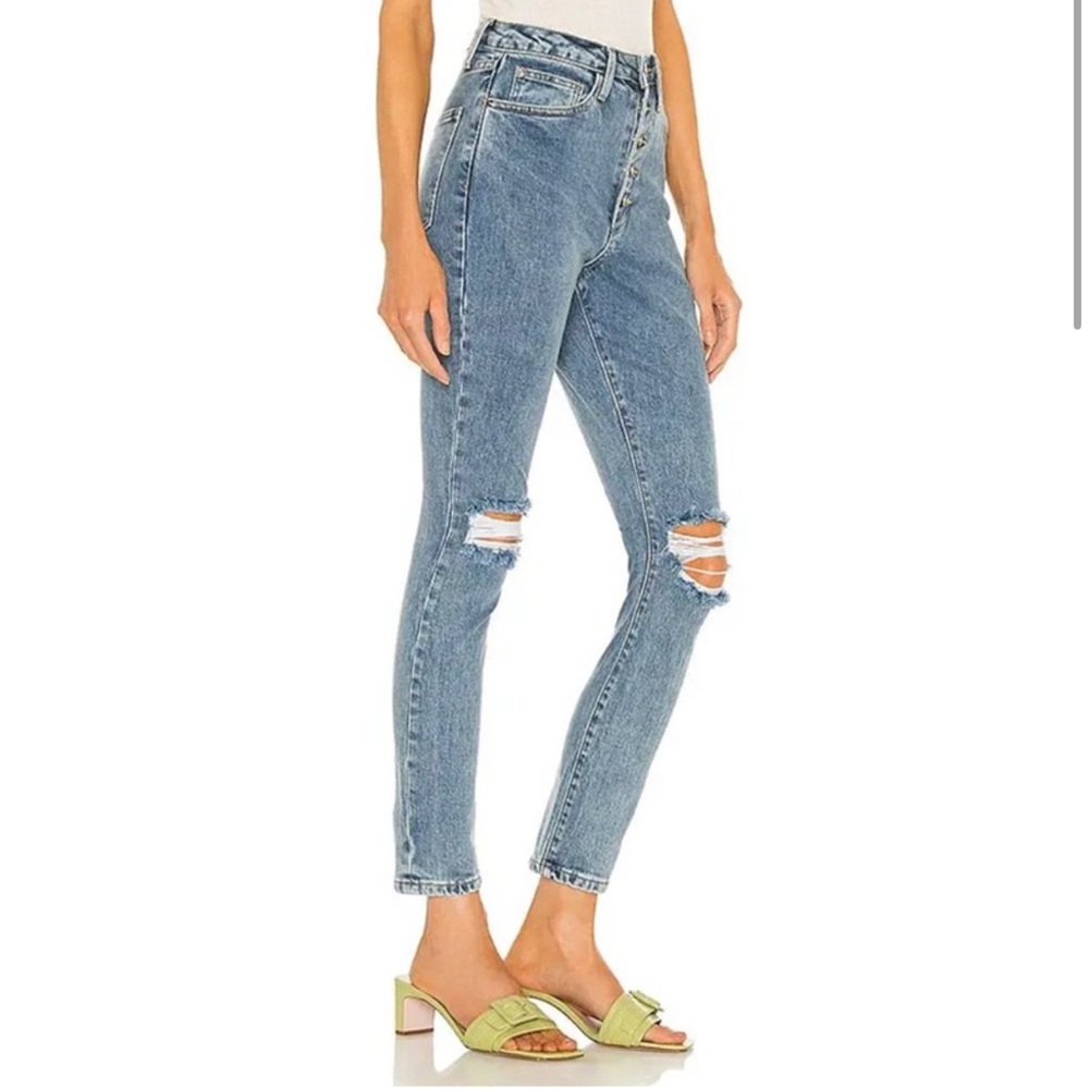 WeWoreWhat The Danielle Jean Light Wash 26 Skinny High Waist Distressed Designer